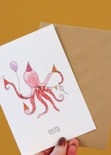 Afbeelding in Gallery-weergave laden, Wenskaart Inktvis Feest - Juulz Illustrations - A6 met envelop