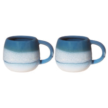 Afbeelding in Gallery-weergave laden, Espressomokken set van 2 - Schuimende branding blauw - Mojave glazuur