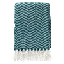 Afbeelding in Gallery-weergave laden, Plaid met zigzag - Deep Lake Turquoise
