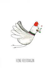 Afbeelding in Gallery-weergave laden, Kerstkaart Duif - Juulz Illustrations - A6 met envelop