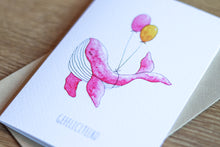 Afbeelding in Gallery-weergave laden, Wenskaart Walvis Feest - Juulz Illustrations - A6 met envelop