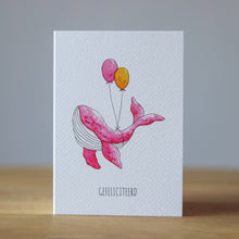Afbeelding in Gallery-weergave laden, Wenskaart Walvis Feest - Juulz Illustrations - A6 met envelop
