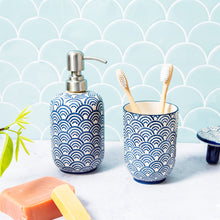 Afbeelding in Gallery-weergave laden, Badkamerset blauwe golf - 3 delig - Sass & Belle