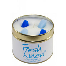 Afbeelding in Gallery-weergave laden, Kaars in blikje - Fresh Linen - Lily Flame