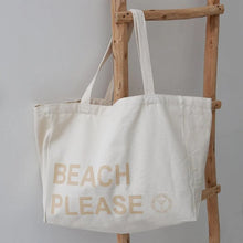Afbeelding in Gallery-weergave laden, Strandtas katoen - Beach Please - Beige - Love Ibiza
