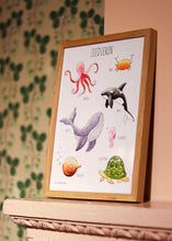 Afbeelding in Gallery-weergave laden, Zeedieren poster A3  - Juulz Illustraties
