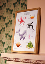 Afbeelding in Gallery-weergave laden, Zeedieren poster A3  - Juulz Illustraties
