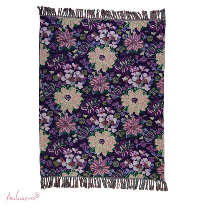 Plaid violet paarse bloemen - Imbarro