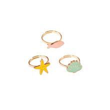 Afbeelding in Gallery-weergave laden, Ringenset met zee: schelp, vis en zeester  - Global
