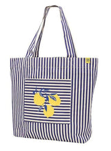Afbeelding in Gallery-weergave laden, Strandtas XL - citroenen -  blauwe streep
