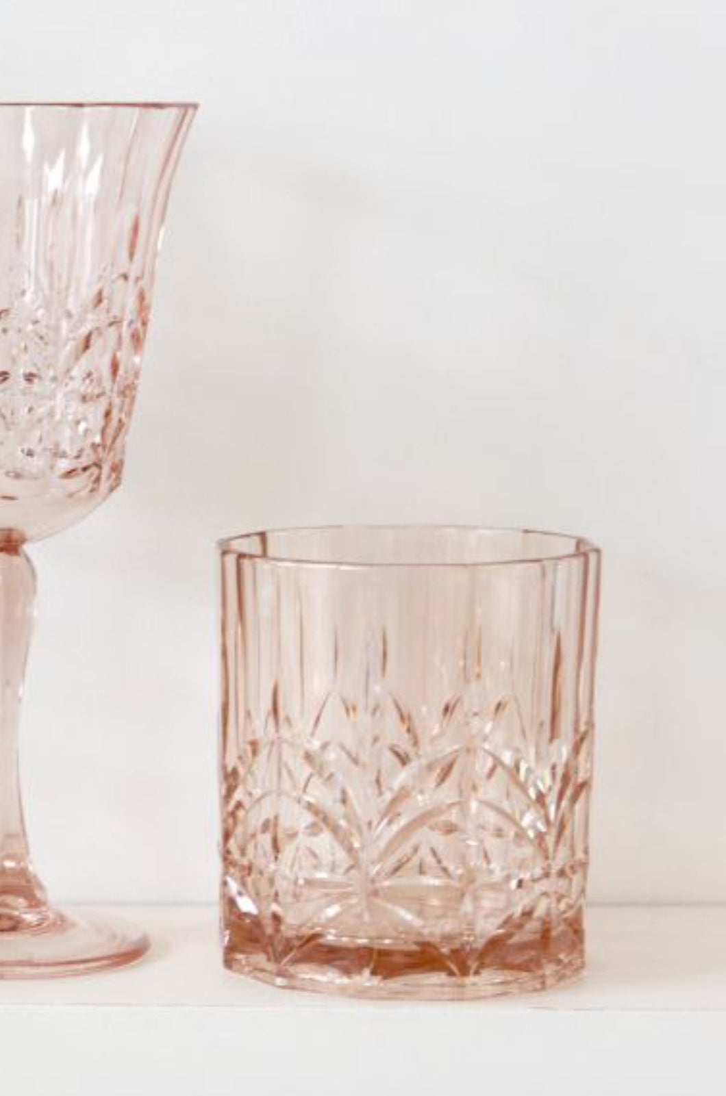 Onbreekbaar glas - rose  - set van 2- Goround