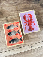 Glazen bordje rechthoekig met vissen - Love Plates