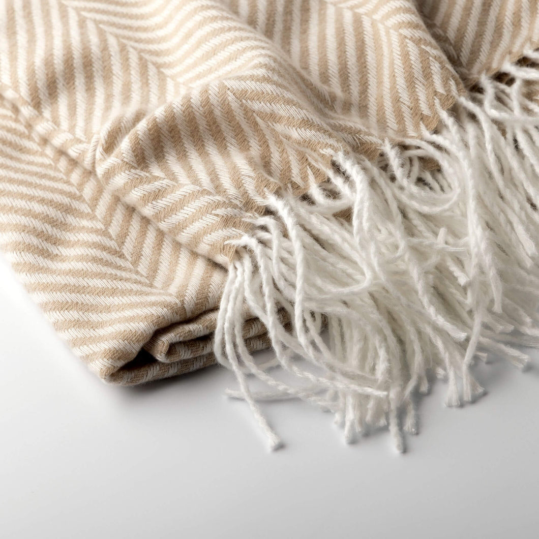 Plaid met zigzag -  Beige/ Stone Sand