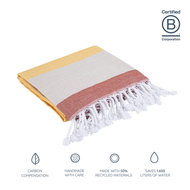 Hamamdoek / plaid - Oxious - Geel/Rood