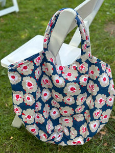 Canvas Shopper/Strandtas Lilly blauw - grijs - Overbeck and Friends