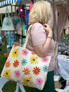 Shopper bio katoen flower power