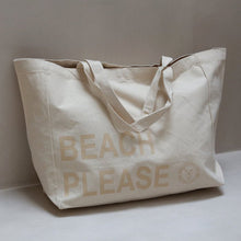 Afbeelding in Gallery-weergave laden, Strandtas katoen - Beach Please - Beige - Love Ibiza
