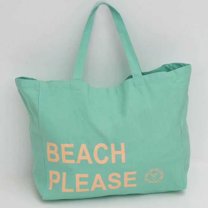 Strandtas katoen - Beach Please - Mint - Love Ibiza