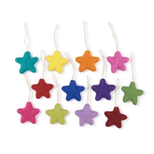 Afbeelding in Gallery-weergave laden, Kersthangers vilten sterren kleurmix - Sjaal met een verhaal
