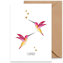 Afbeelding in Gallery-weergave laden, Wenskaart Kolibri - Juulz Illustrations - A6 met envelop

