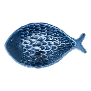 Schaal medium blauwe vis met relief large - Batela
