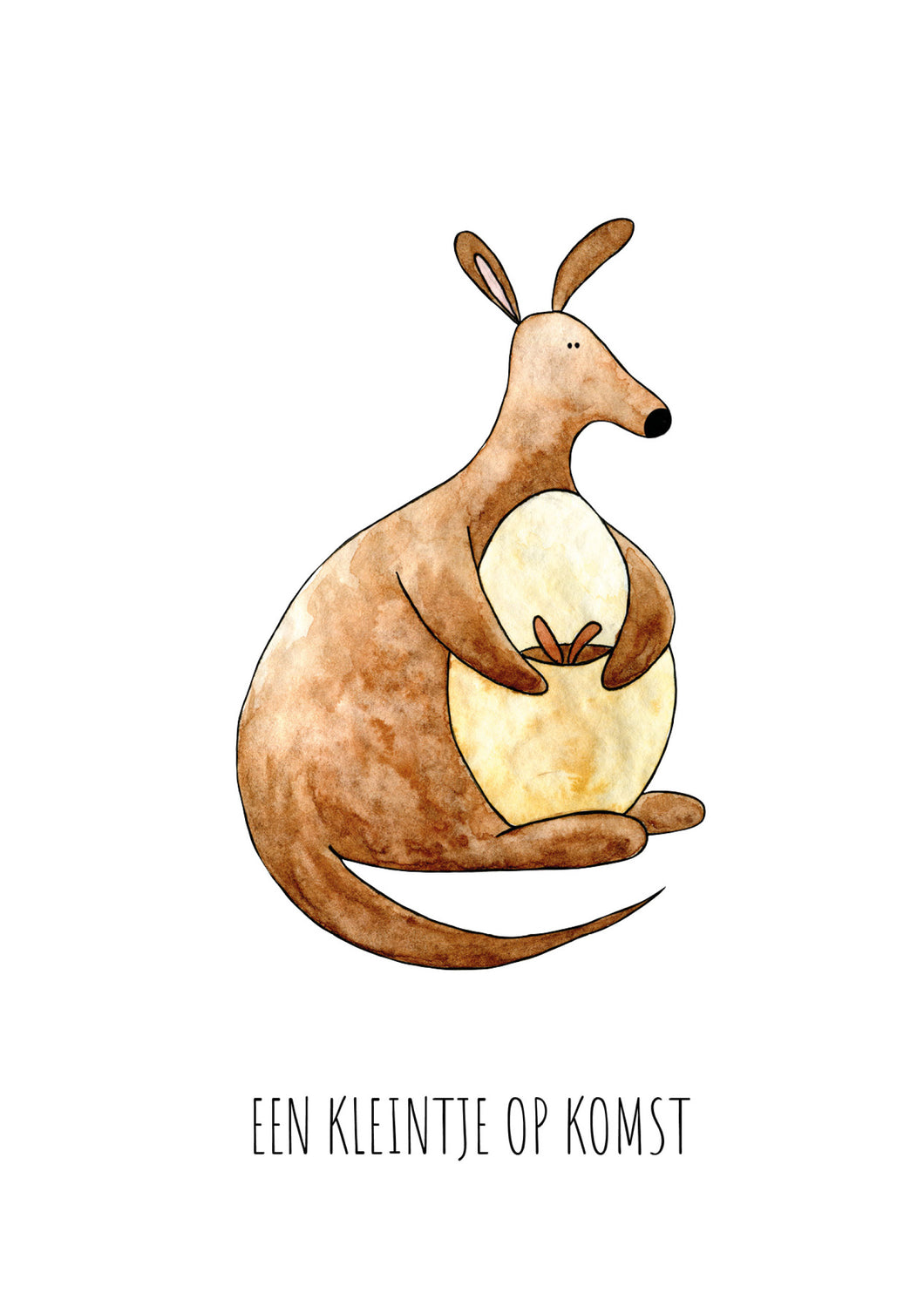 Wenskaart Kangaroo - Juulz Illustrations - A6 met envelop