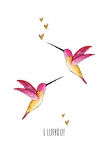 Afbeelding in Gallery-weergave laden, Wenskaart Kolibri - Juulz Illustrations - A6 met envelop
