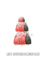 Afbeelding in Gallery-weergave laden, Wenskaart geboorte Lieveheersbeestje - Juulz Illustrations - A6 met envelop
