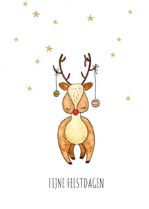 Kerstkaart Hert - Juulz Illustrations - A6 met envelop