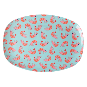 Schaaltje melamime ovaal met garnaal print - Rice