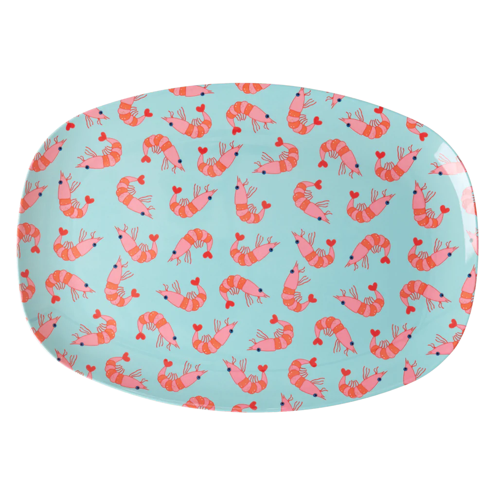 Schaaltje melamime ovaal met garnaal print - Rice