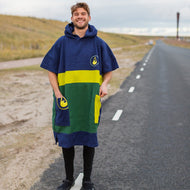 Surfponcho voor op reis - Pampatar - blauw/groen/geel -  L - Wave Hawaii