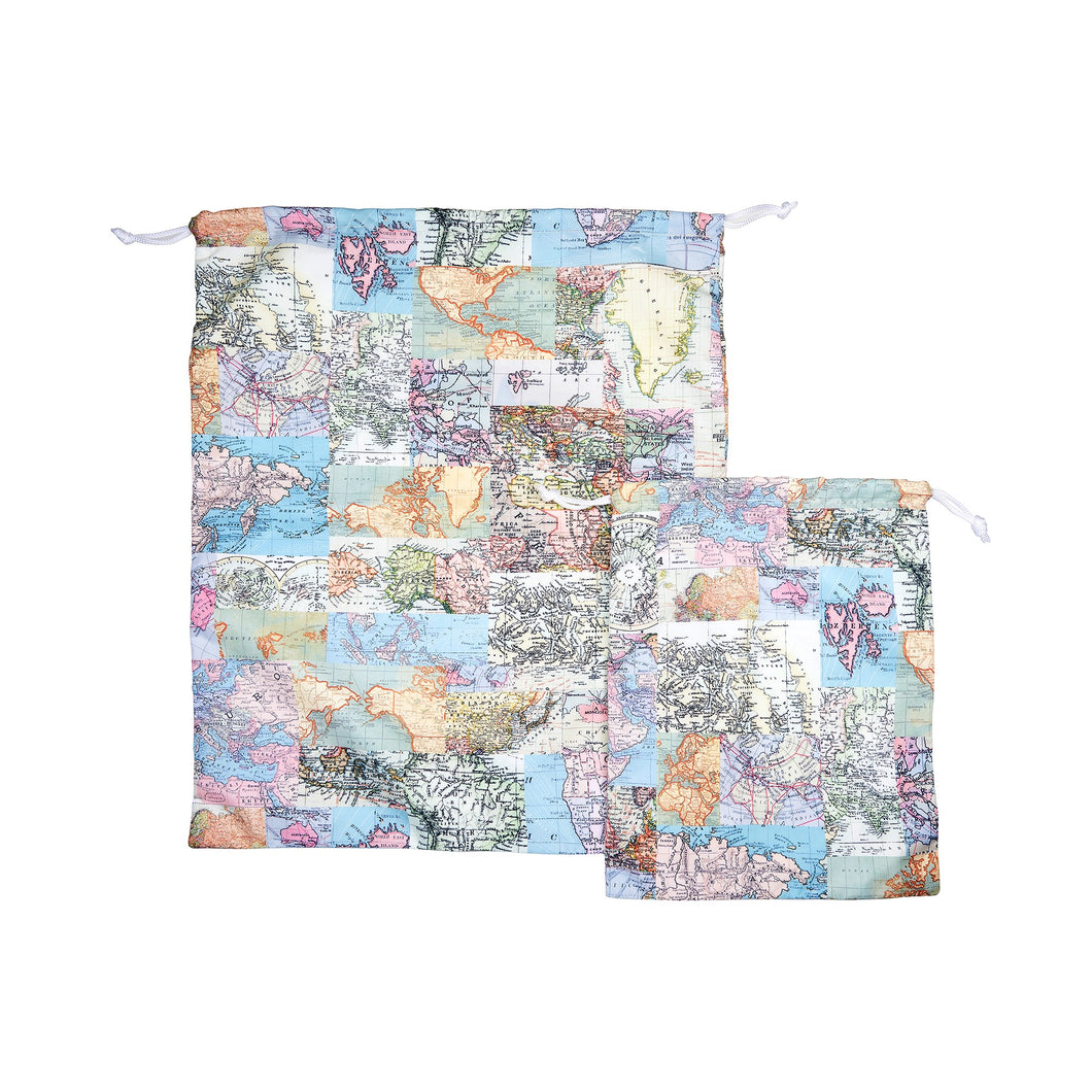 Laundry bags - set van 2 - vintage kaartprint - Sass & Belle