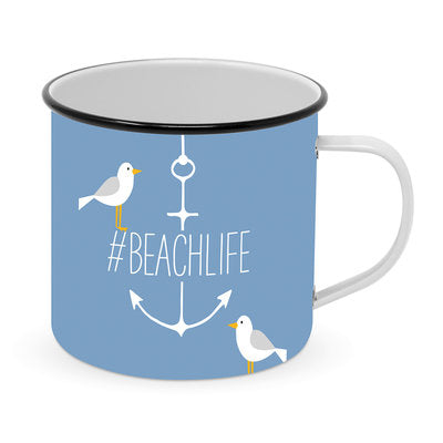 Emaille mok - Beach life - Paperproducts