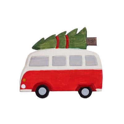 Kersthanger - hout - Volkswagenbusje - Sass & Belle