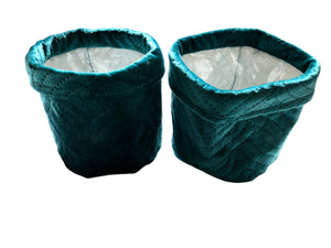 Bloempotjes fluweel stof turkooise